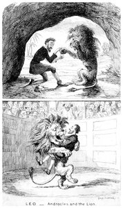 Lev – Androklés a lev, 19. století. od George Cruikshank