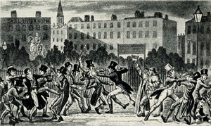 London Street Fight, začátek 19. století. od George Cruikshank