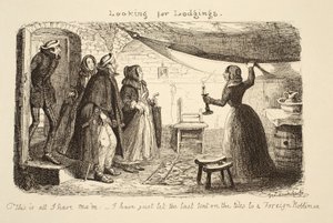 Hledáte ubytování, hospoda. 1851 od George Cruikshank