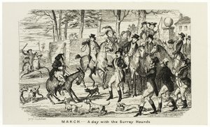 Březen - Den se surreyskými honáky z ocelorytu George Cruikshanka do komiksových almanachů: 1835-1853 od George Cruikshank