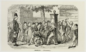 Březen - Showery z ocelorytu George Cruikshanka do komiksových almanachů: 1835-1853 od George Cruikshank