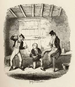 Mistr Bates vysvětluje profesionální techniku z knihy „Dobrodružství Olivera Twista“ od Charlese Dickense (1812-70) 1838, kterou vydal Chapman und Hall, 1901 od George Cruikshank