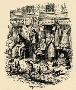 Monmouth Street, Soho, ilustrace G. Cruikshank pro Dickens Sketches od Boz. , 1938 od George Cruikshank