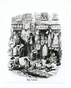 Monmouth Street, kolem roku 1836 od George Cruikshank