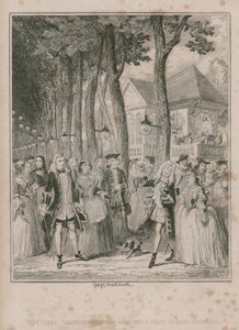 Pan Cripps se setkává se svou Mater v Mary-le-bone Gardens od George Cruikshank