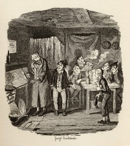 Oliver byl představen úctyhodnému starému pánovi z „Dobrodružství Olivera Twista“ od Charlese Dickense (1812-70) 1838, vydaného nakladatelstvím Chapman und Hall, 1901 od George Cruikshank