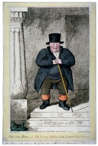 „Jeden ze lvů – aneb živá socha v londýnském muzeu“, 1817 od George Cruikshank