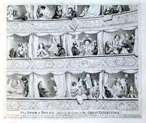 Operní boxy v době Velké výstavy, c.1851 od George Cruikshank