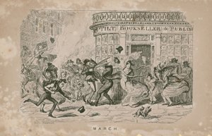 Lidé bojují proti silnému větru od George Cruikshank