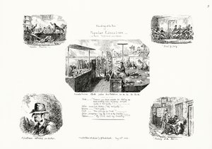 Prosba v baru nebo lidová výchova (rytina) od George Cruikshank