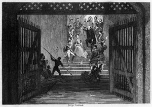 Princezna Alžběta přivedena jako vězeň do Tower of London, 1554 1840. od George Cruikshank