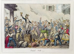 Scud Hill, publikoval James Robins und Co., říjen 1825 (barevný lept) od George Cruikshank