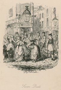 Seven Dials, Londýn od George Cruikshank