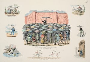 St Swithuns Chapel Pole se studenými lázněmi, hospoda. 1833 (ručně kolorovaná rytina) od George Cruikshank
