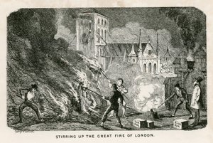 Rozdmýchávání velkého požáru Londýna od George Cruikshank