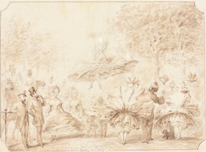 "Taking the Air" v Hyde Parku [verso] od George Cruikshank