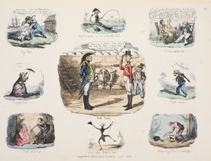 Povídej, hospode. 1832 (ručně kolorovaná rytina od George Cruikshank