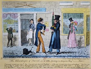 „Výhody cestování“ nebo „Trocha učení je nebezpečná věc“ od George Cruikshank