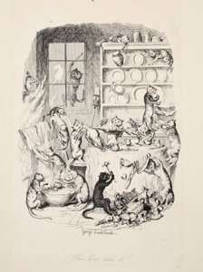 The Cat Did It, od The Greatest Morage of Life, hospoda. 1847 od George Cruikshank