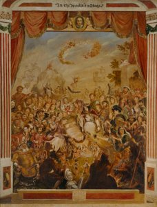 První vystoupení Williama Shakespeara (1564-1616) na jevišti Zeměkoule s částí jeho dramatické společnosti v roce 1564 od George Cruikshank