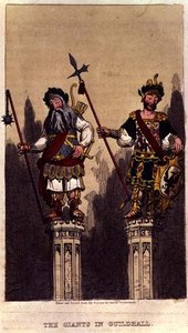The Giants in Guildhall, hospoda. c.1824 od George Cruikshank