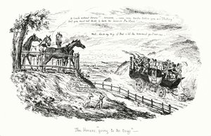 Koně jdou ke psům (rytina) od George Cruikshank