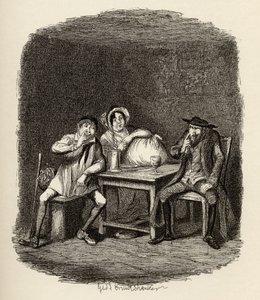 Žid a Morris Bolter si začínají rozumět z knihy „Dobrodružství Olivera Twista“ od Charlese Dickense (1812-70) 1838, kterou vydali Chapman und Hall, 1901 od George Cruikshank