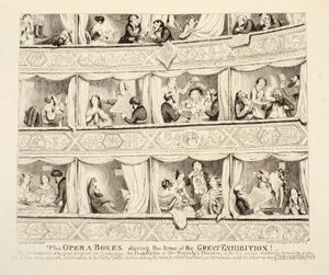 Operní lóže v době konání Velké výstavy, pub. 1851 od George Cruikshank