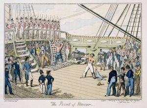 The Point of Honor, publikoval 1825 (barevná rytina) od George Cruikshank