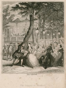 Večeře ve Vauxhall Gardens v Londýně od George Cruikshank
