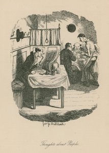 Myšlenky o lidech, možná založené na scéně z Sketches od Boze (Charles Dickens) od George Cruikshank
