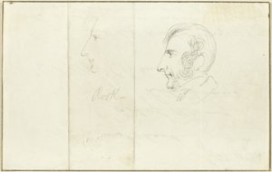 Dva autoportréty z profilu od George Cruikshank