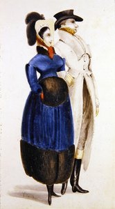 Zimní móda (akvarel na papíře) od George Cruikshank