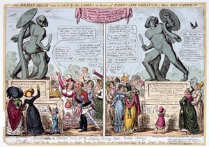 Ženy obdivující sochu Achilla, Hyde Park, Londýn, 1822. od George Cruikshank