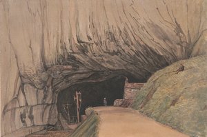Vstup do jeskyně Peak Cavern neboli Ďáblova díry, Castleton...