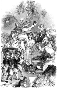 Bringing in Christmas - kreslil William Harvey, 1845. od George Dalziel