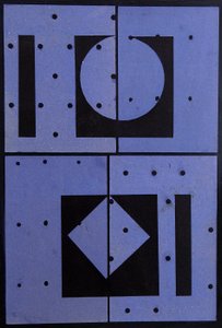 Collage, Blue Mercato, 2004 (karta a papír)