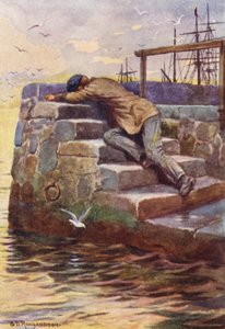 Úsilí vyčerpalo jeho síly (barevná litografie)