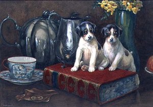 Čaj pro dva (akvarel a kvaš) od George Derville Rowlandson