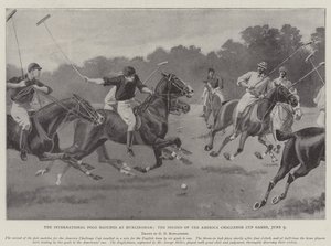 Mezinárodní zápasy v pólu v Hurlinghamu, druhé hry amerického Challenge Cupu, 9. června od George Derville Rowlandson