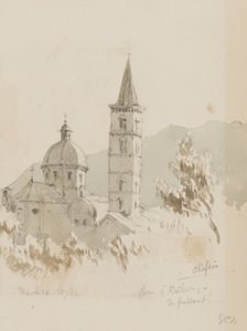 Alassio, od železnice, En Passant!, 12. března 1878 (tužka a čb na papíře) od George Douglas Tinling