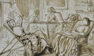 Boredom, n. 1880–1890 (kynä ja muste) od George du Maurier