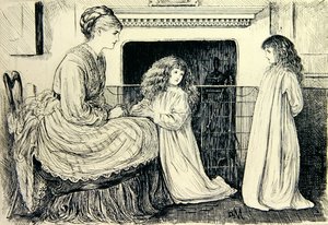 Dětská ilustrace (černý inkoust na papíře) od George du Maurier
