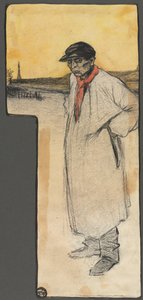 Návrh knižní ilustrace, stojící mužská postava, po roce 1901. od George Dupuis