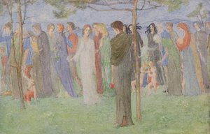 Procesí, kolem roku 1898 (akvarel)
