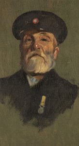 Portrét J. Lasburyho, R.M.L.I., kolem roku 1920 (olej na panelu) od George Edmund Butler