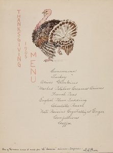 Menu pro Den díkůvzdání od George Elbert Burr