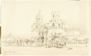 Bez názvu (přenosová kresba pro misii San Xavier, Tucson, Arizona) od George Elbert Burr