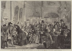 Volby sirotků v London Tavern, hlasování od George Elgar Hicks