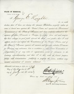 Věrnostní přísaha George E. Leightona z Missouri, hrabství St. Louis od George Eliot Leighton